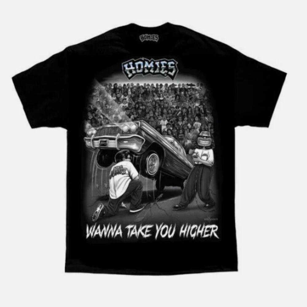 NEW! Homies Signature Wanna Take You Higher Graphic T-Shirt L Black Short Sleeve